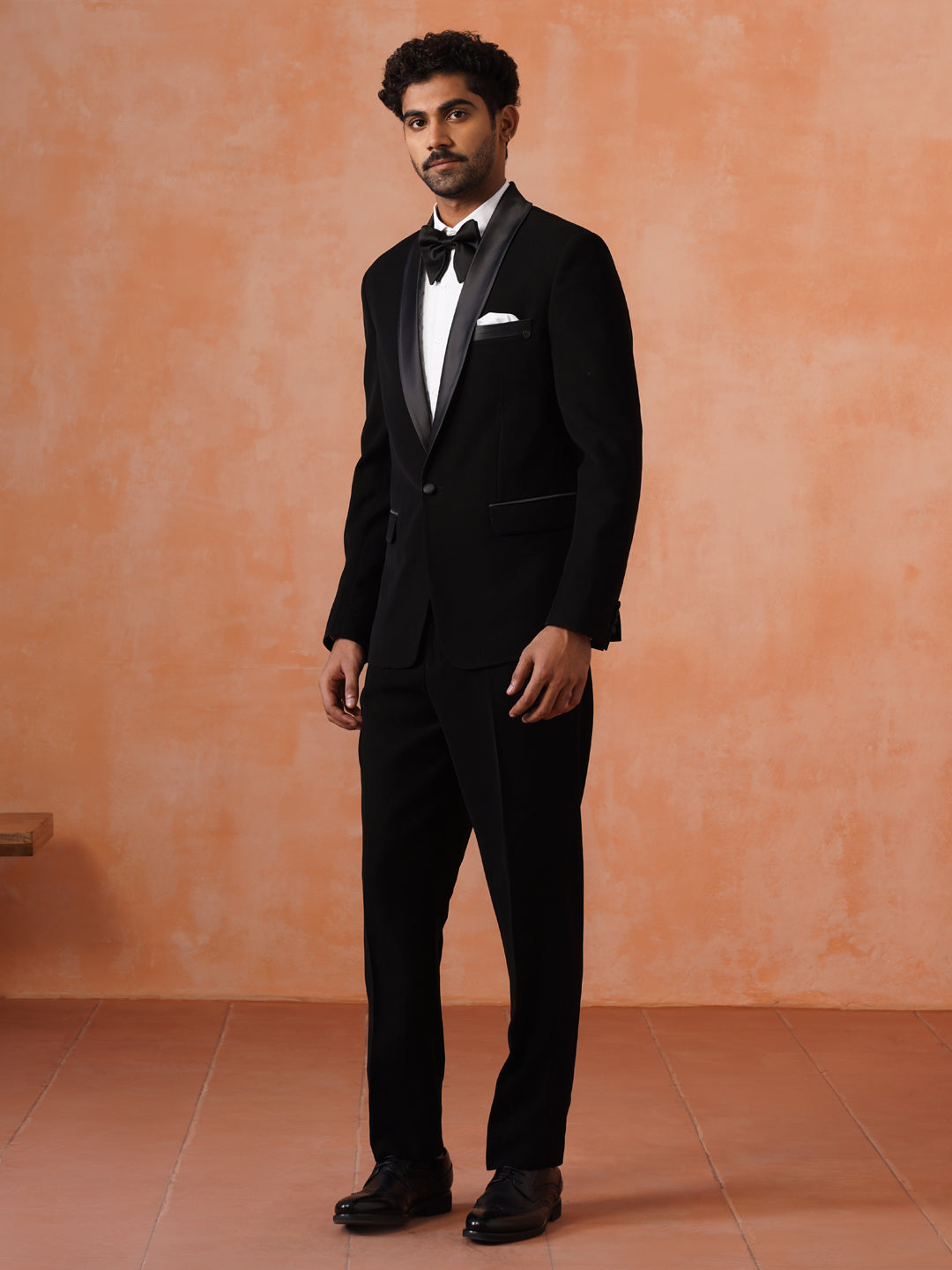 Solid Black Single Breasted 2 Piece Suit