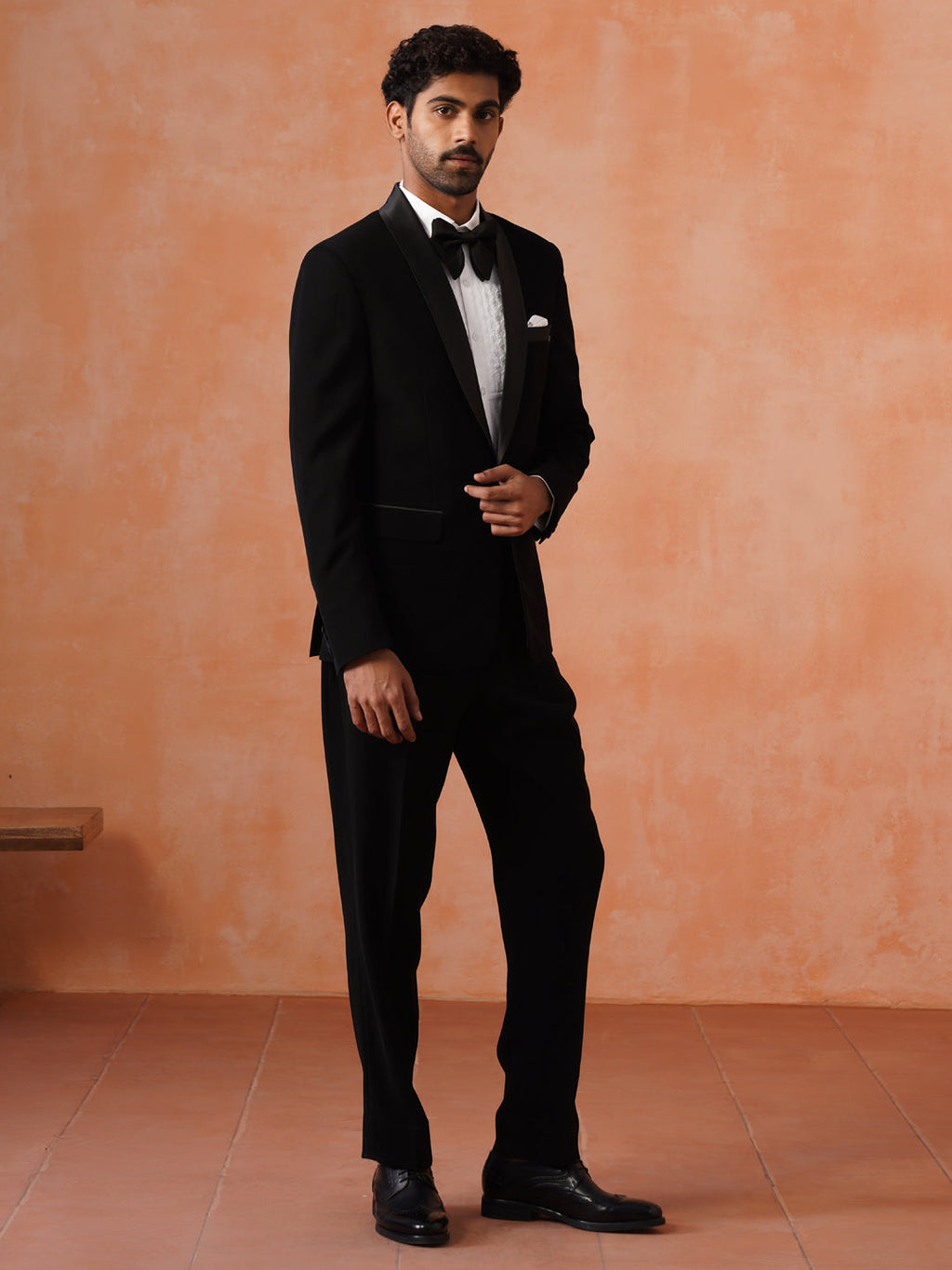 Solid Black Single Breasted 2 Piece Suit