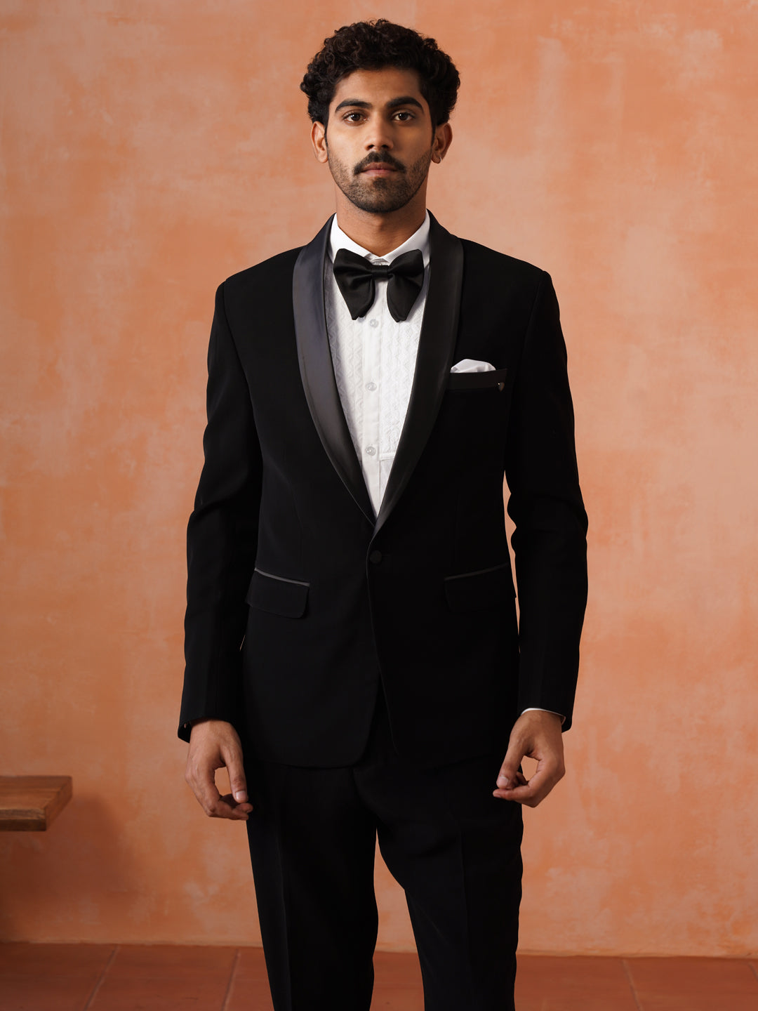 Solid Black Single Breasted 2 Piece Suit