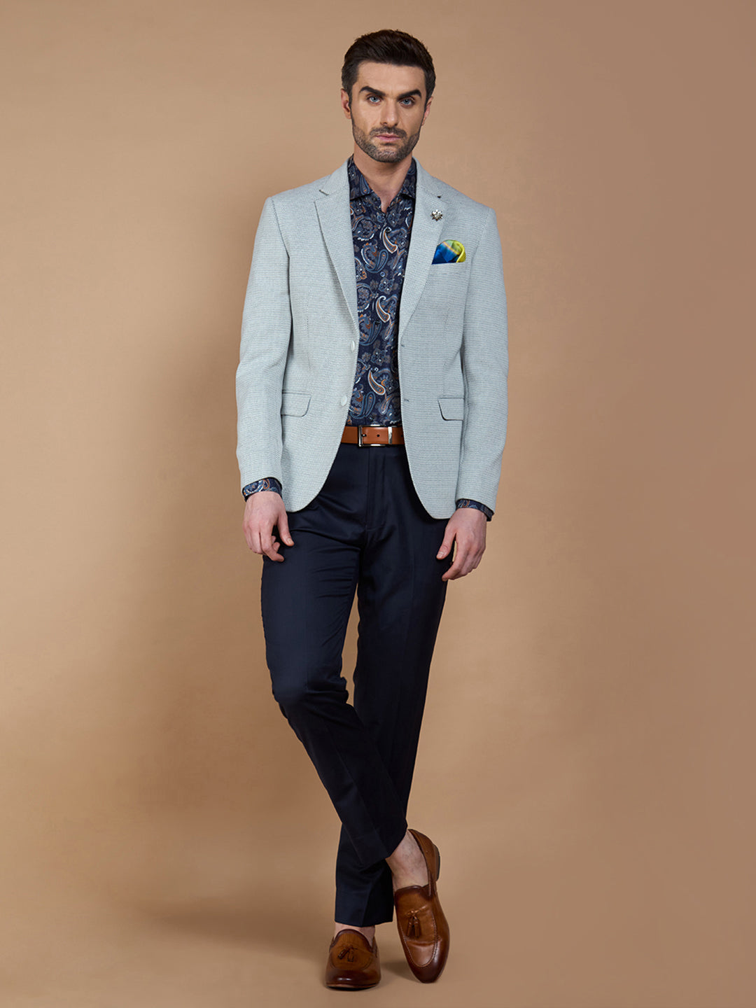 Full Sleeve Textured Grey Jacket