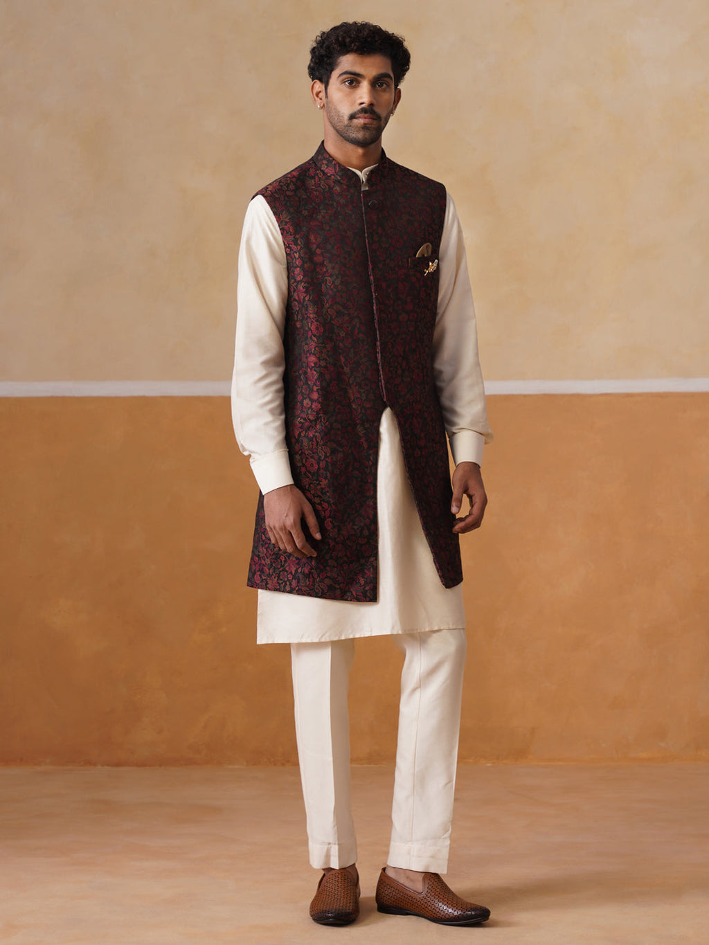 Men’s Kurta, Trouser & Long Waistcoat Set