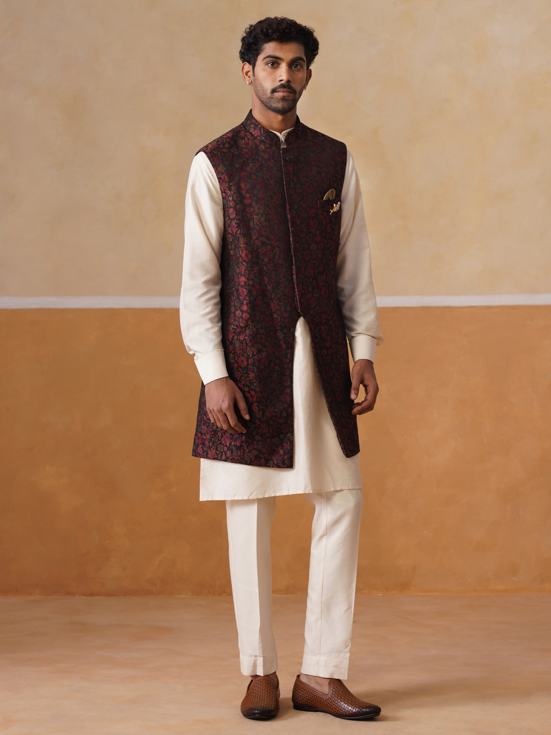Men’s Kurta, Trouser & Long Waistcoat Set