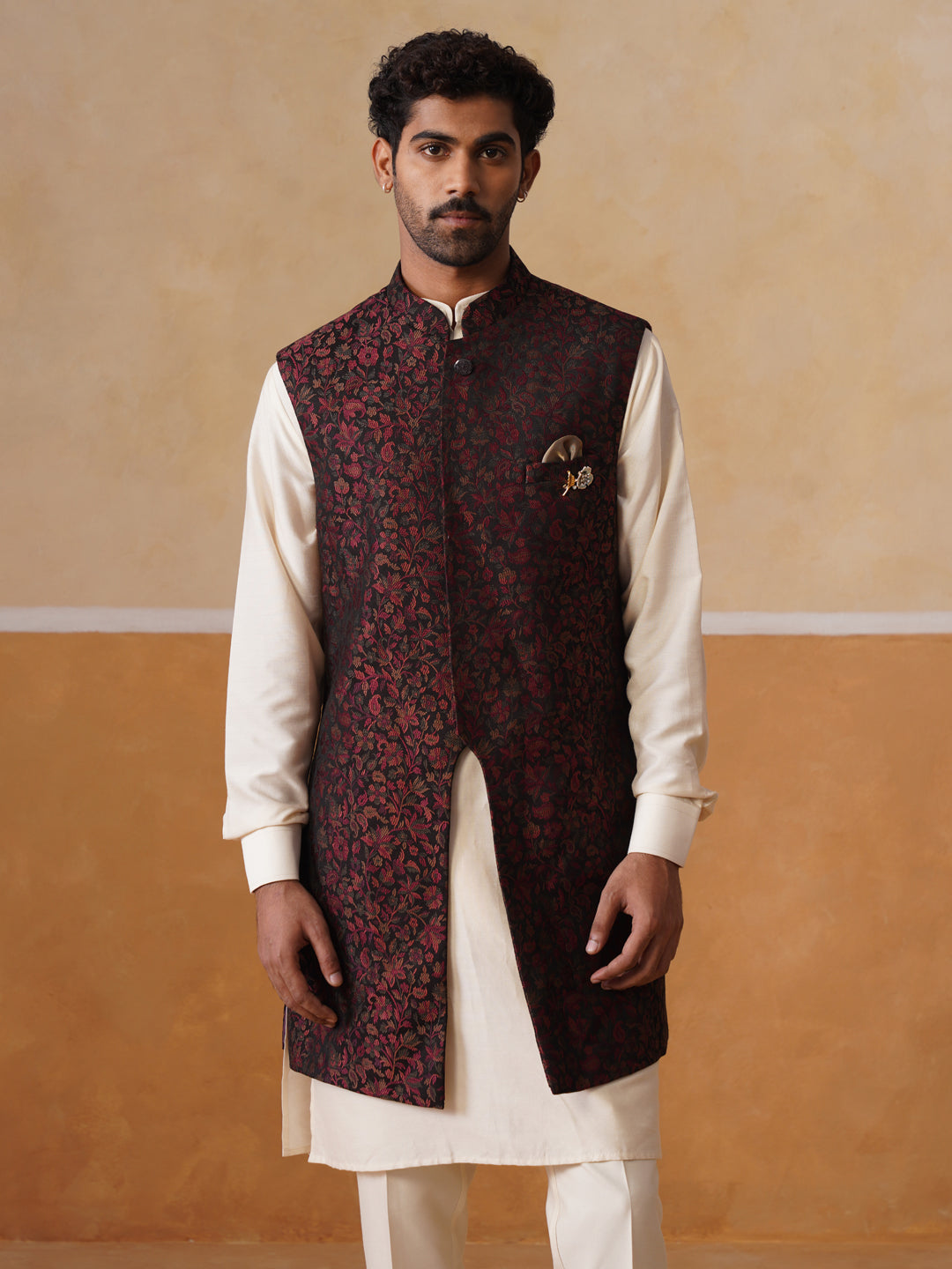Men’s Kurta, Trouser & Long Waistcoat Set