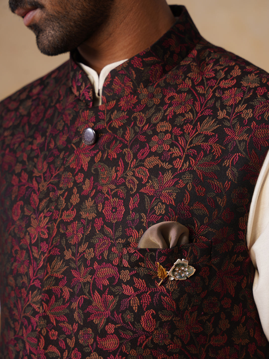 Men’s Kurta, Trouser & Long Waistcoat Set