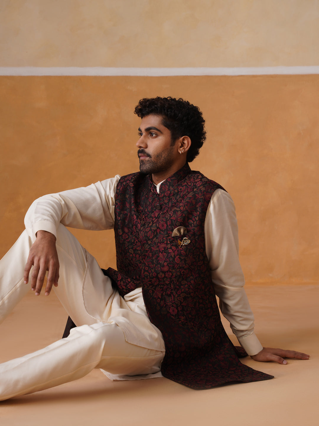 Men’s Kurta, Trouser & Long Waistcoat Set