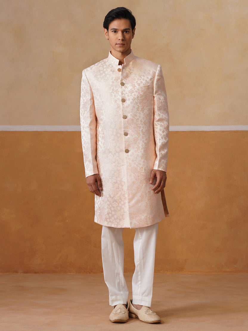 Men’s Rose Pink Long Waistcoat & Trouser Set