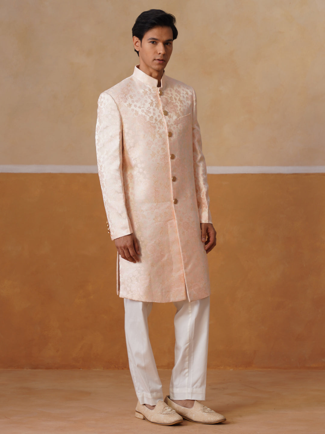 Men’s Rose Pink Long Waistcoat & Trouser Set