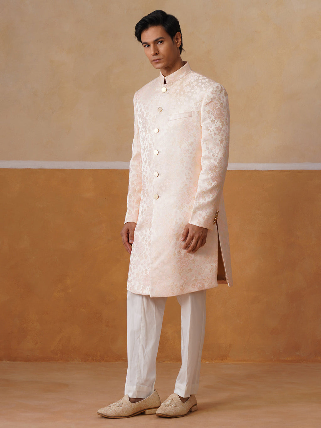 Men’s Rose Pink Long Waistcoat & Trouser Set