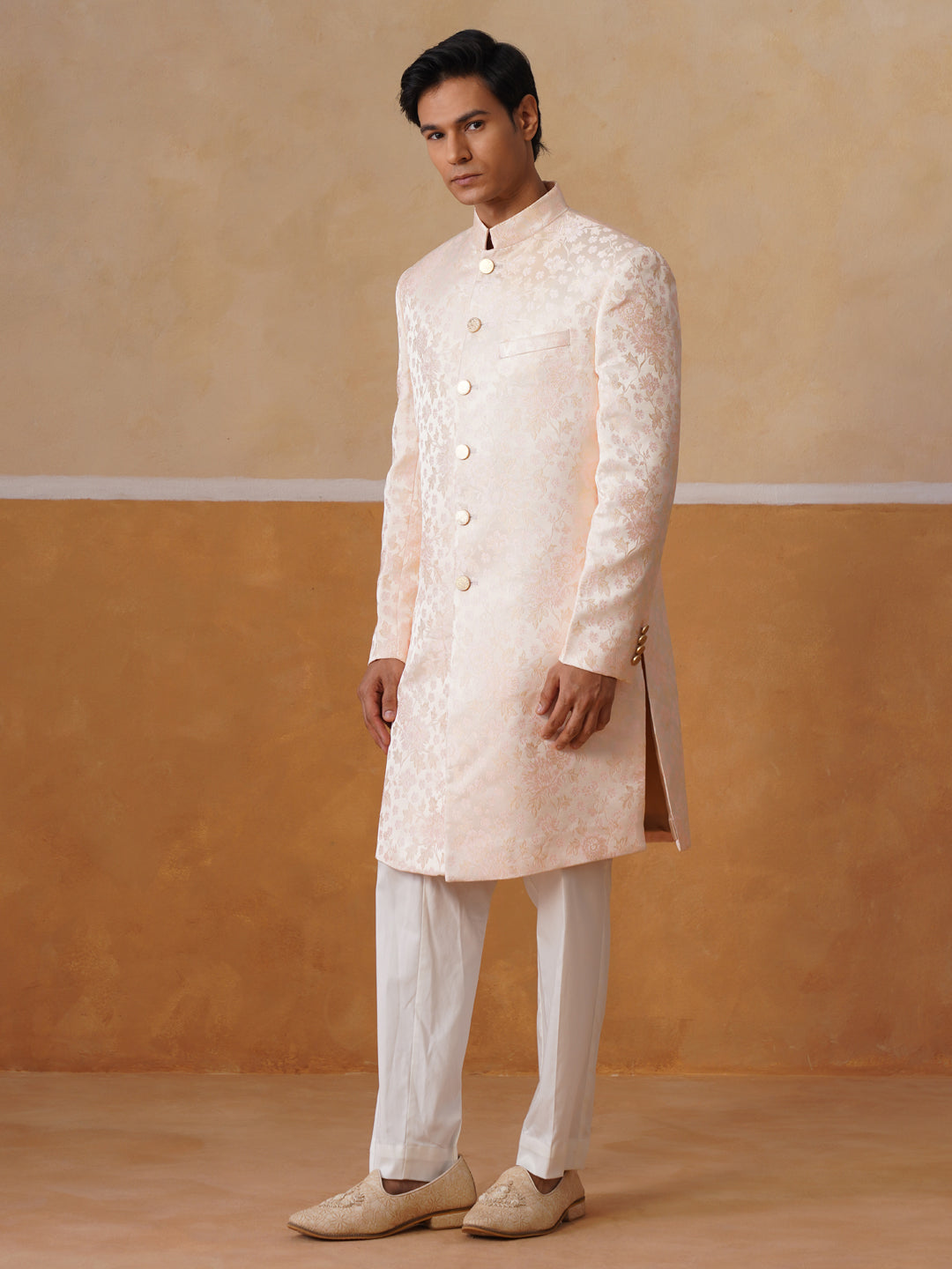 Men’s Rose Pink Long Waistcoat & Trouser Set