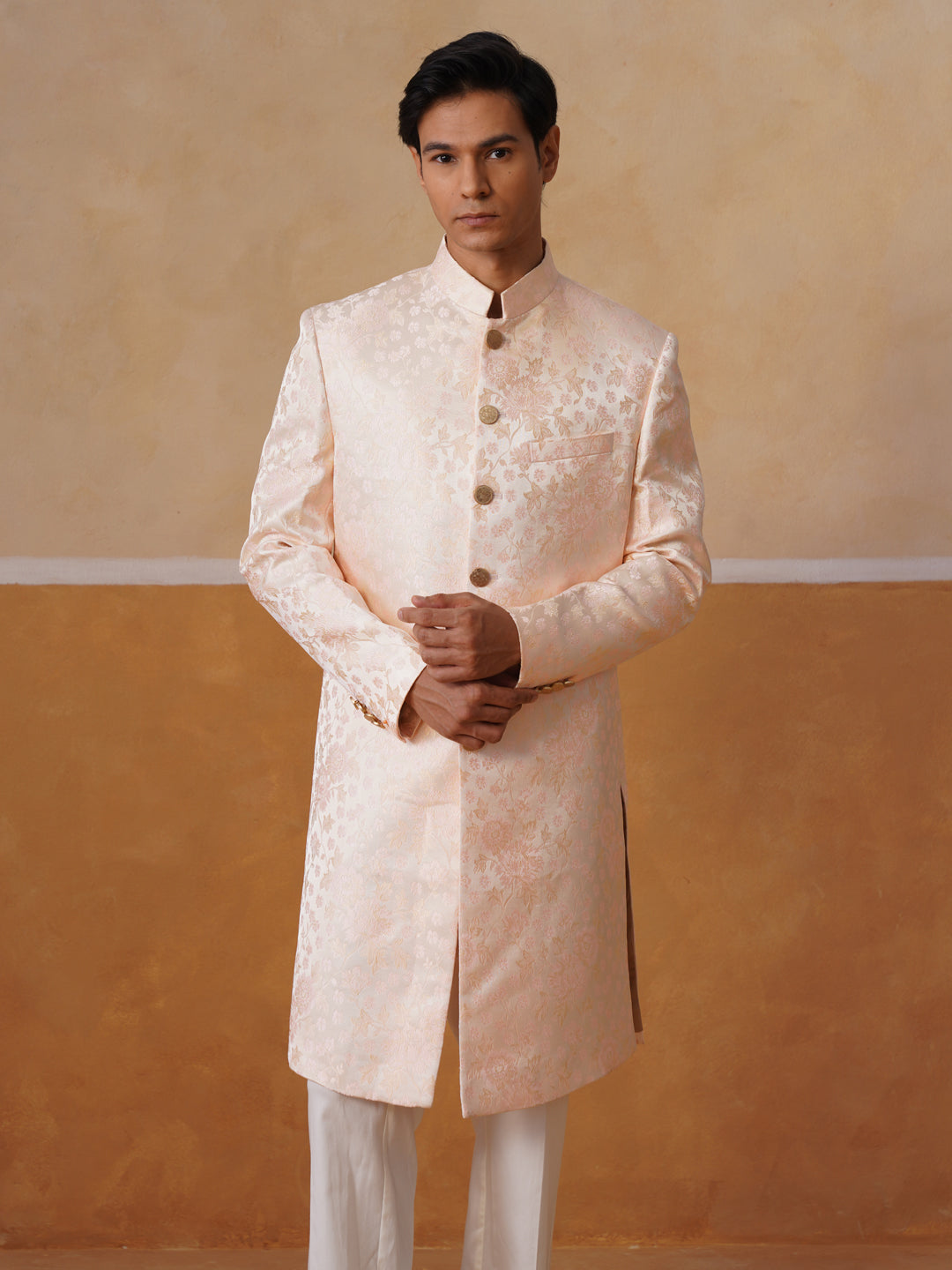 Men’s Rose Pink Long Waistcoat & Trouser Set