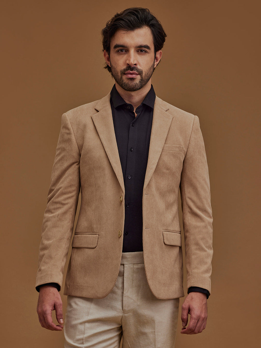 Full Sleeve Dark Beige Jacket