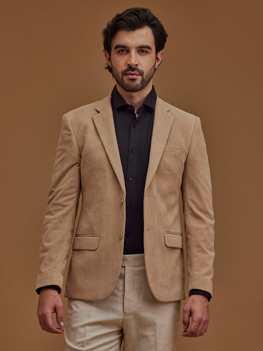 Full Sleeve Dark Beige Jacket