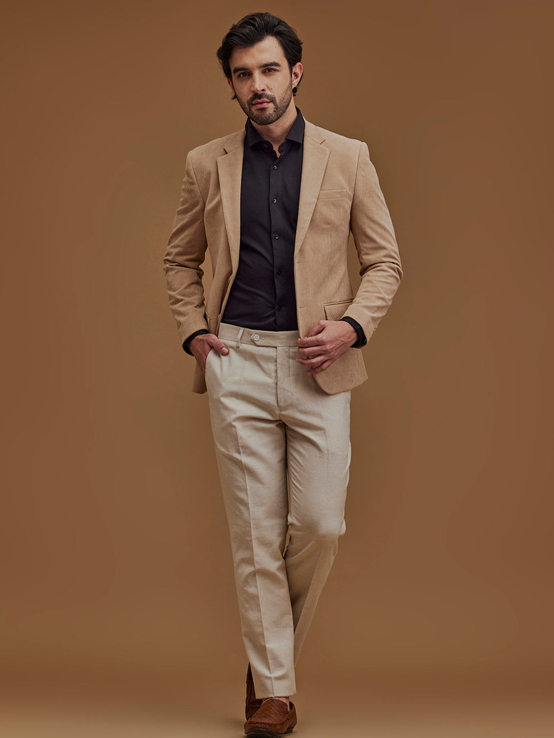 Full Sleeve Dark Beige Jacket