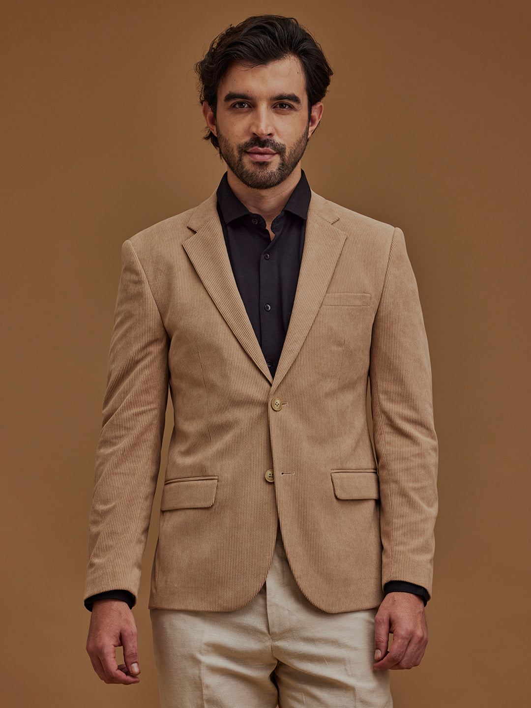 Full Sleeve Dark Beige Jacket