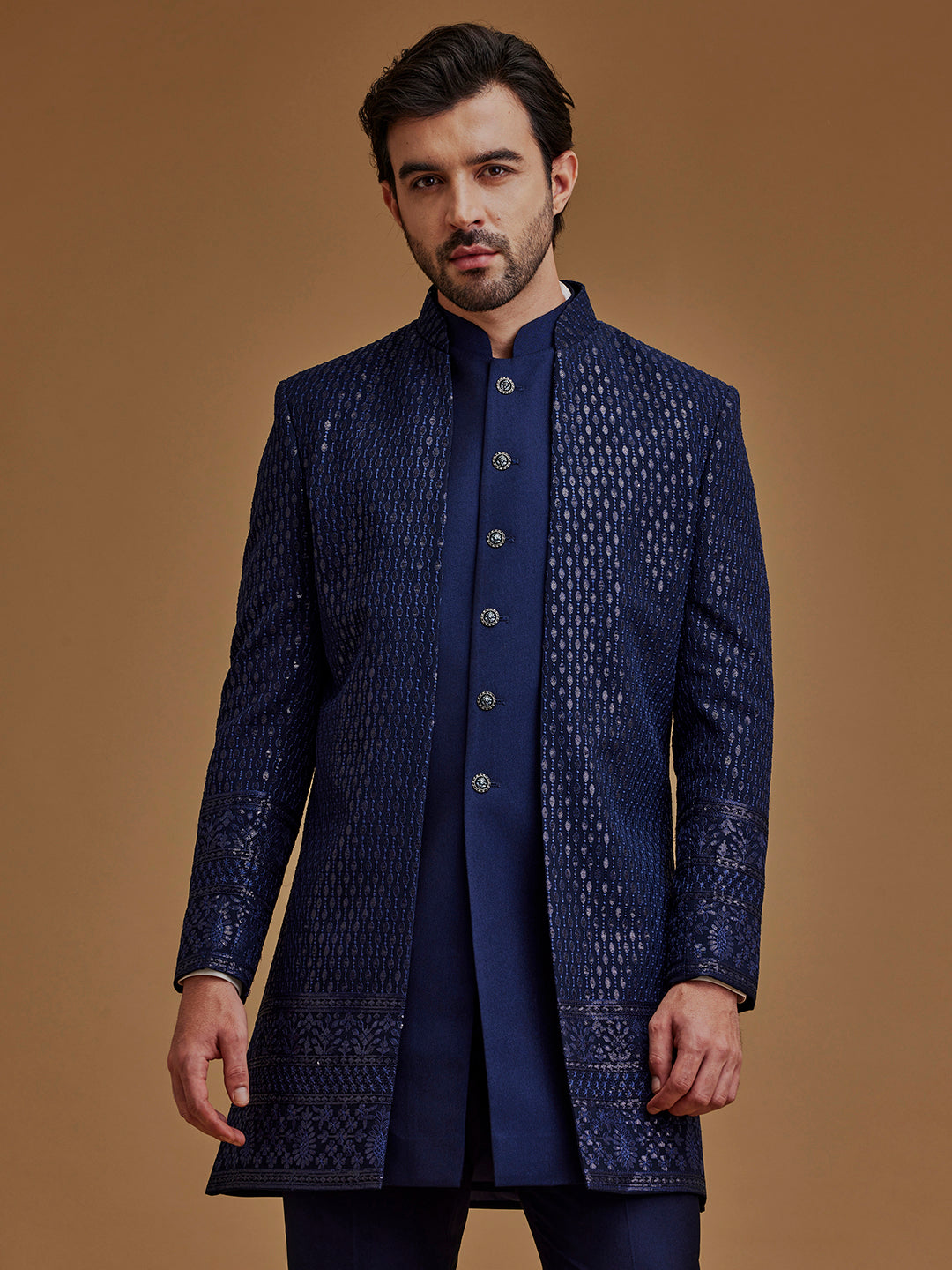 Sequence Work Blue Achkan