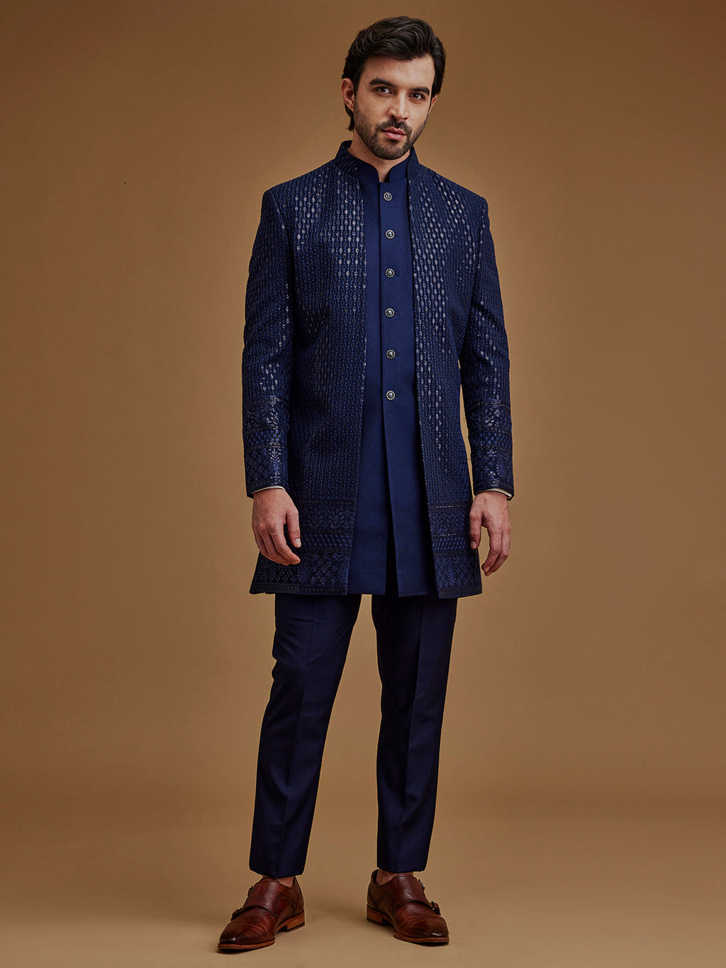Sequence Work Blue Achkan