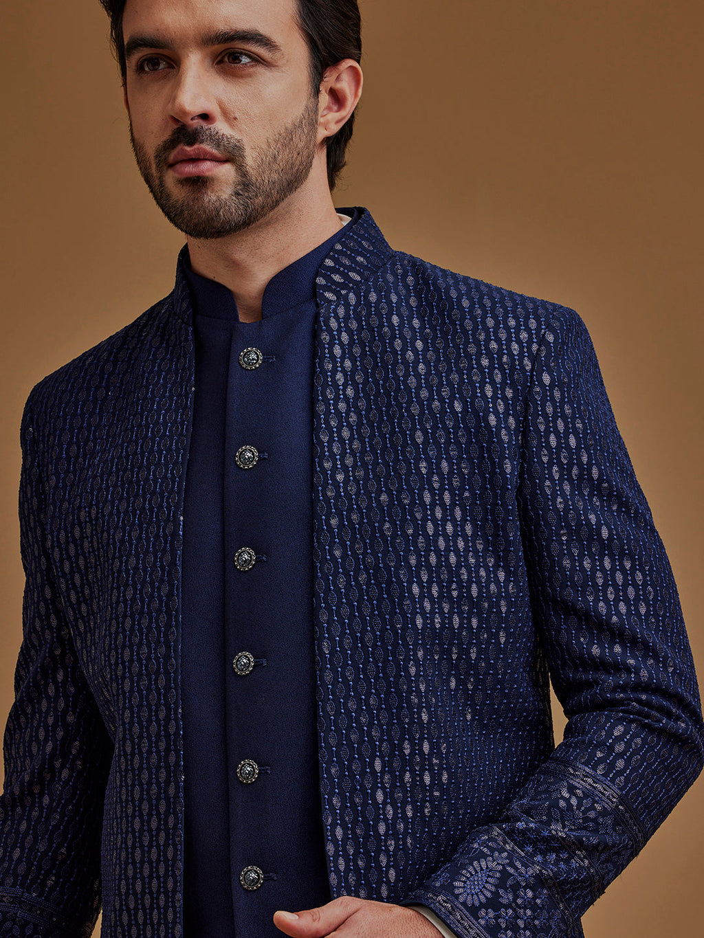 Sequence Work Blue Achkan