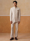 Cream Embroidered Indo Western 2-Piece Bandhgala