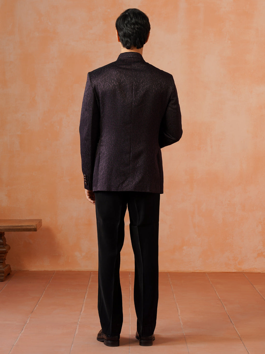 Men Maroon 3-Piece Bandhgala Set
