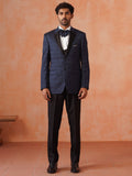 Men's Regular Fit Teal Blue 5-Piece Suit