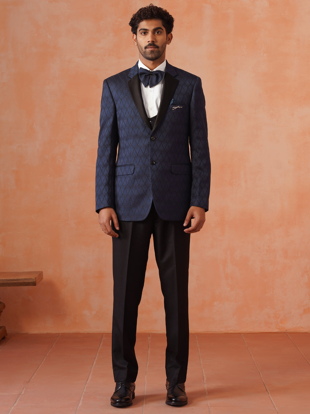 Men's Regular Fit Teal Blue 5-Piece Suit