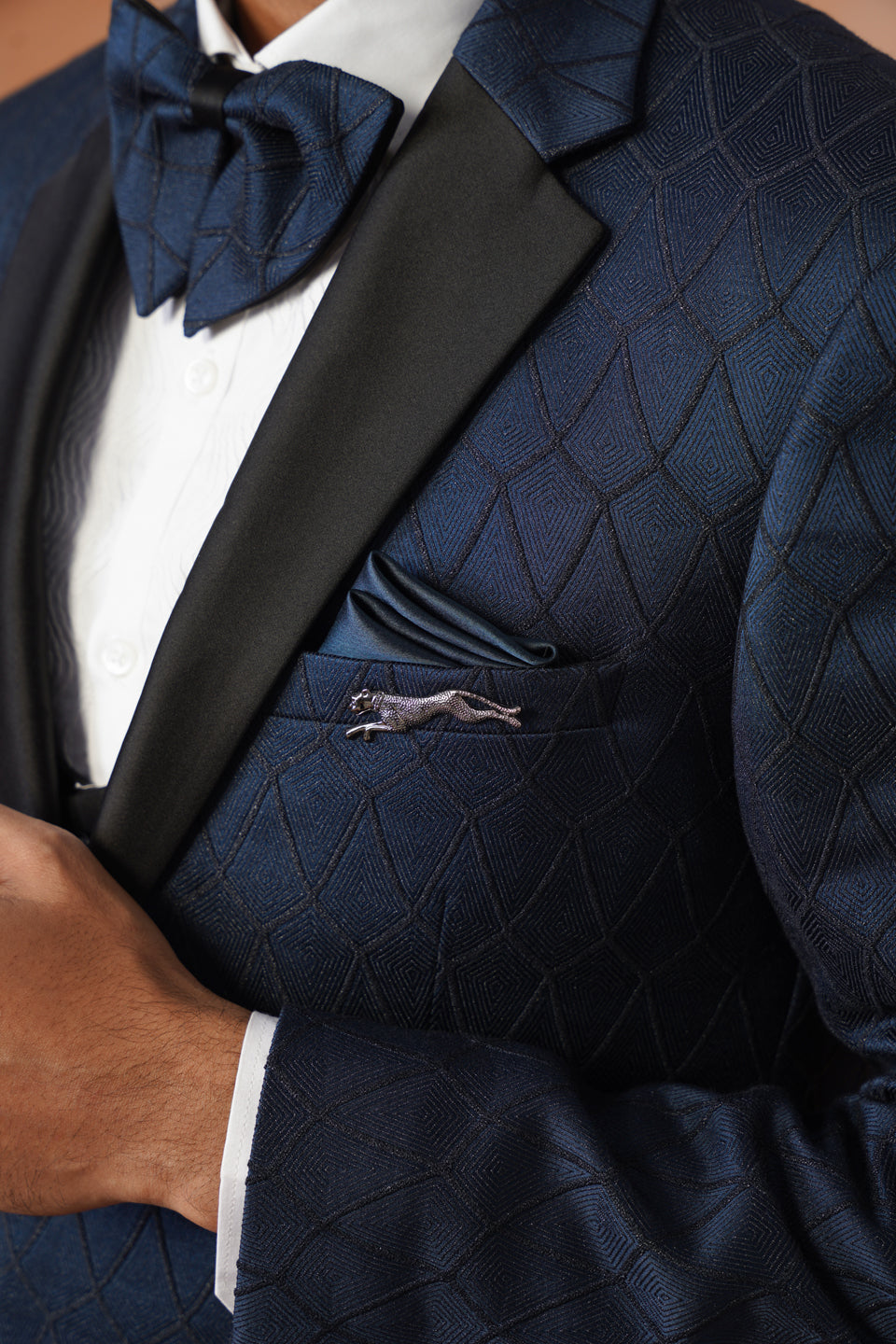 Men's Regular Fit Teal Blue 5-Piece Suit