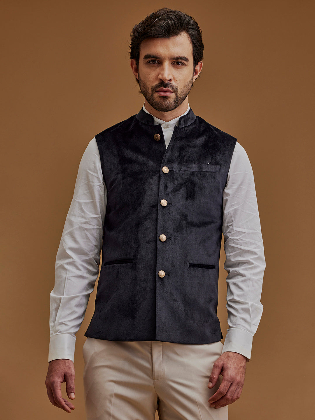 Solid Velvet Bundi