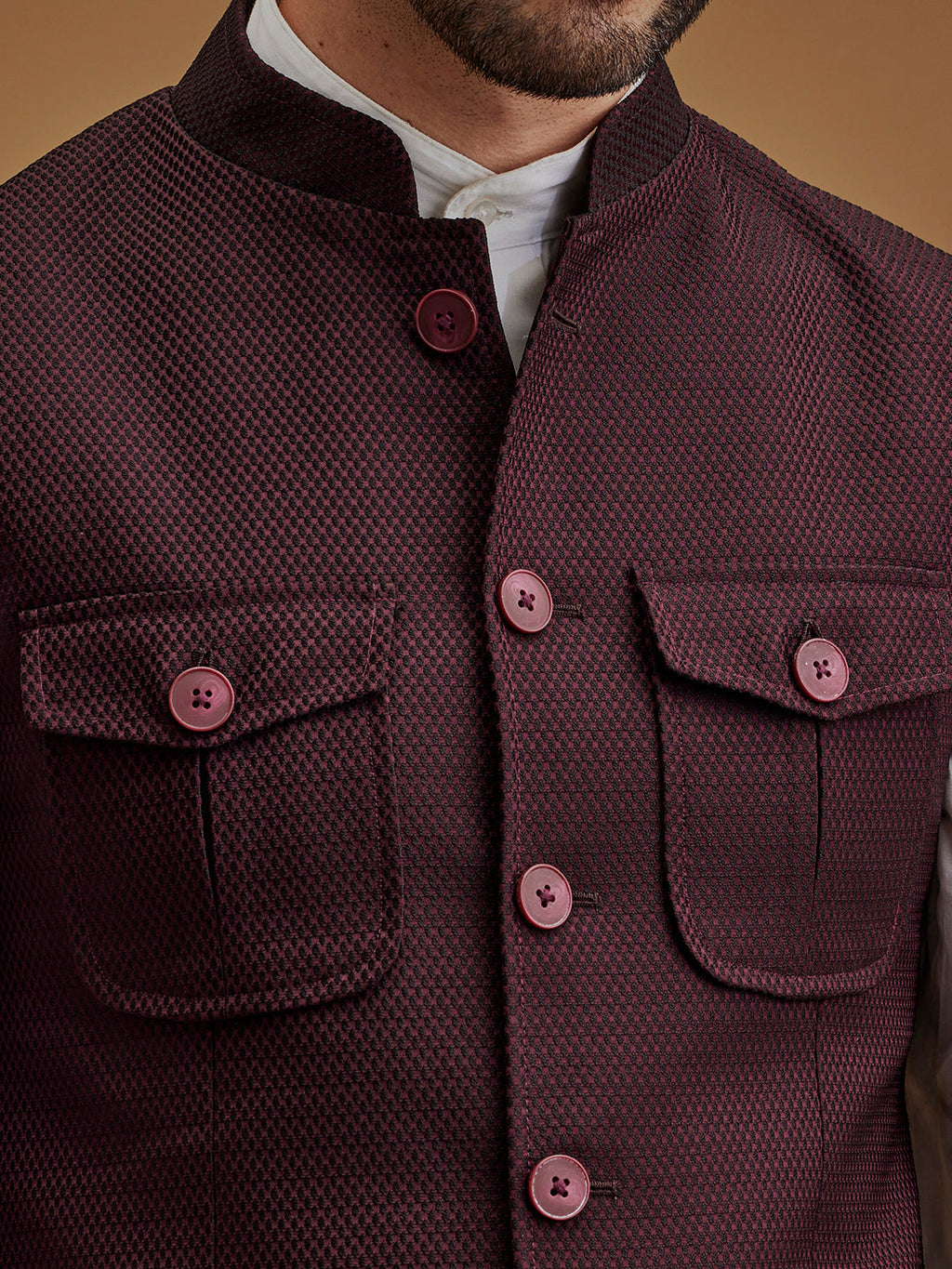 Textured Maroon Bundi