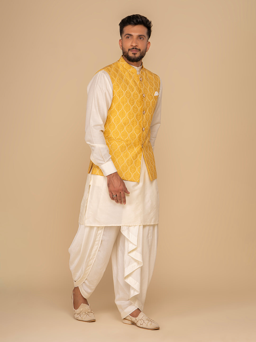 Men Yellow Bundi