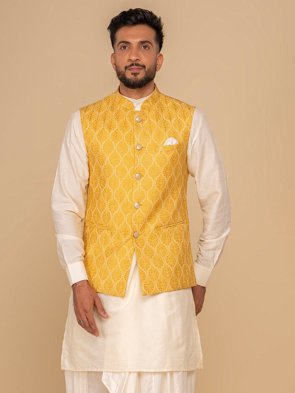 Men Yellow Bundi