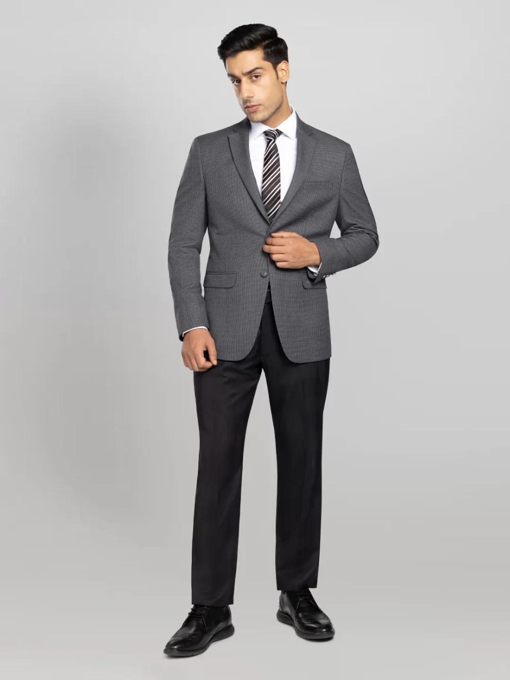 Men's Grey Textured Jacket