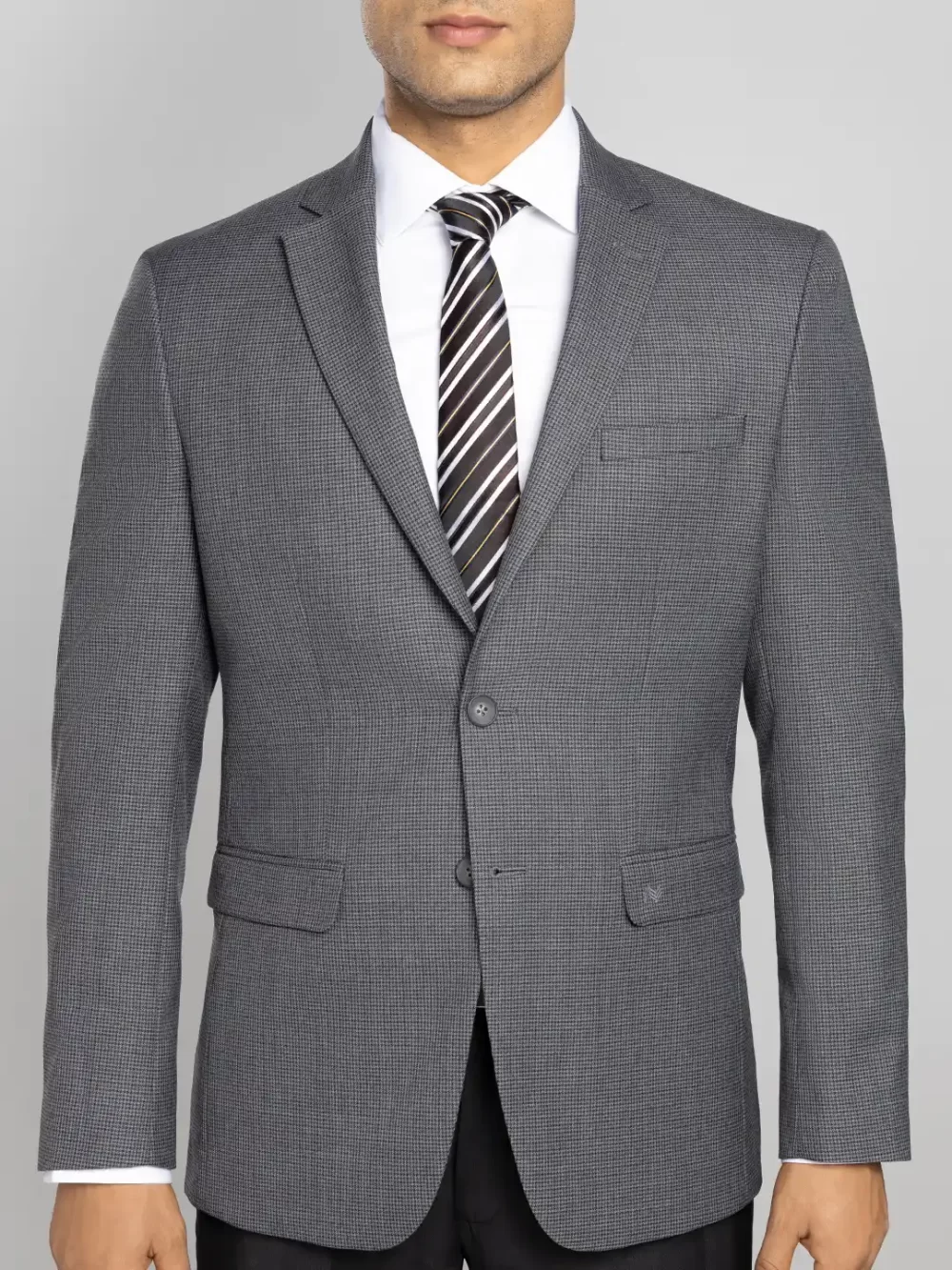 Men's Grey Textured Jacket