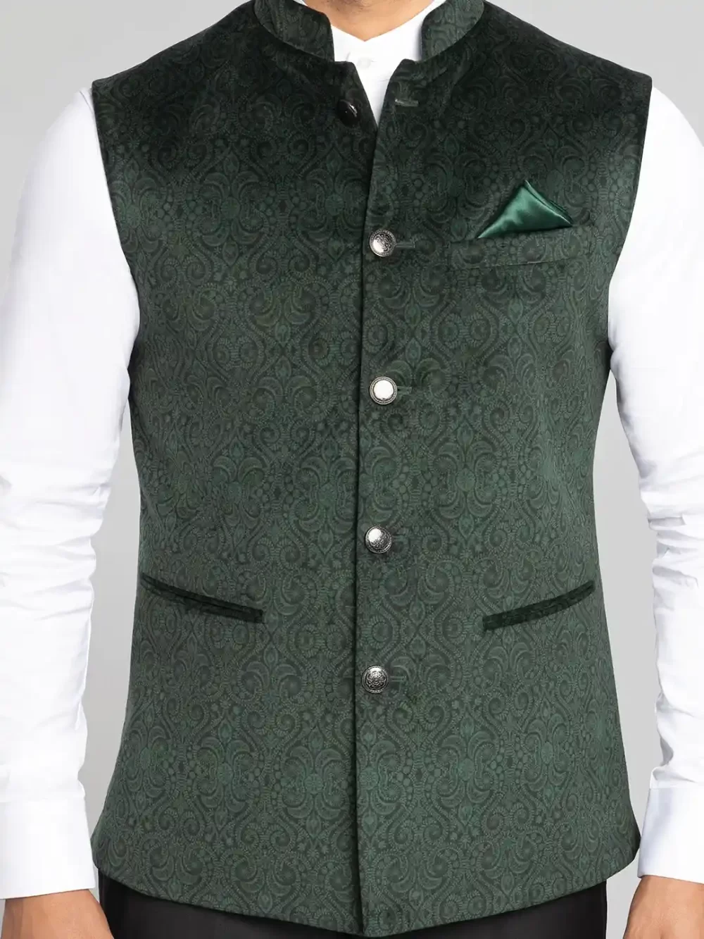 Men's Textured Bundi Jacket - Seaweed Green