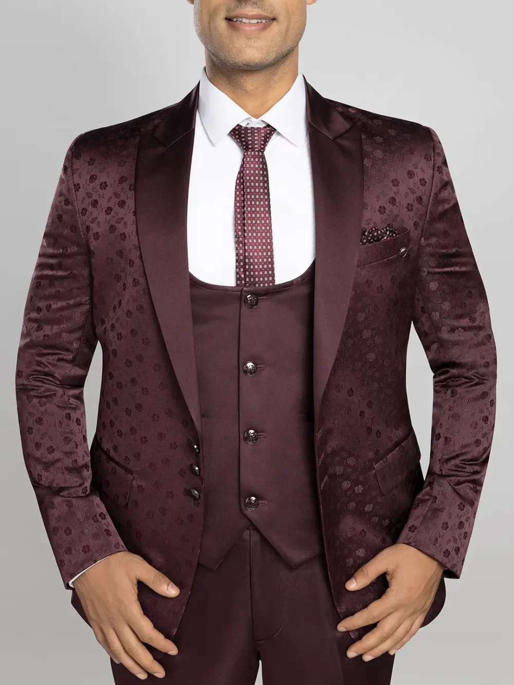 Tuxedo Suit - Maroon_3